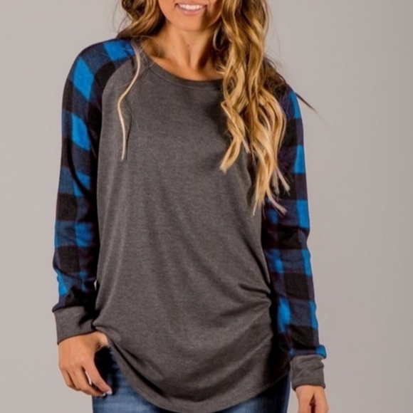 Tops - Long Sleeve Flannel Style Top